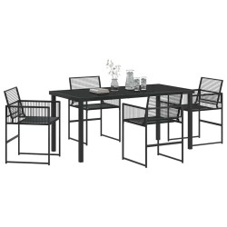 Ensemble de salle à manger pour jardin 5 pcs Noir 563598563598