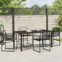 Ensemble de salle à manger pour jardin 5 pcs Noir 563598563598