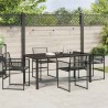Ensemble de salle à manger pour jardin 5 pcs Noir 563598563598