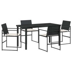 Ensemble de salle à manger pour jardin 5 pcs Noir 563599563599