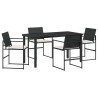 Ensemble de salle à manger pour jardin 5 pcs Noir 563599563599
