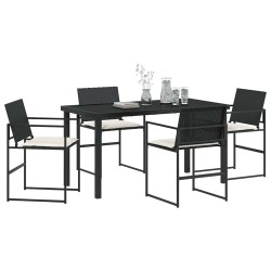 Ensemble de salle à manger pour jardin 5 pcs Noir 563599563599
