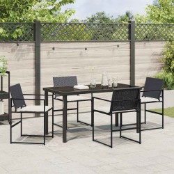 Ensemble de salle à manger pour jardin 5 pcs Noir 563599563599