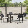Ensemble de salle à manger pour jardin 5 pcs Noir 563599563599