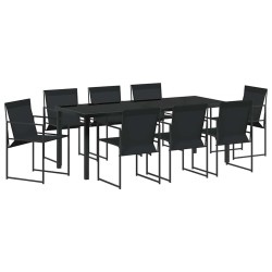 Ensemble de salle à manger pour jardin 9 pcs Noir 563600563600