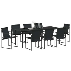 Ensemble de salle à manger pour jardin 9 pcs Noir 563600563600