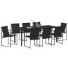 Ensemble de salle à manger pour jardin 9 pcs Noir 563600563600