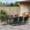 Ensemble de salle à manger pour jardin 9 pcs Noir 563600563600