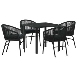 Ensemble de salle à manger pour jardin 5 pcs Noir 563602563602