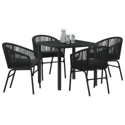 Ensemble de salle à manger pour jardin 5 pcs Noir 563602563602