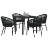 Ensemble de salle à manger pour jardin 5 pcs Noir 563602563602
