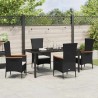 Ensemble de salle à manger pour jardin avec coussin 5 pcs Noir 563604563604