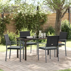 Ensemble de salle à manger pour jardin 5 pcs Noir et Gris Clair 563606563606