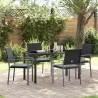 Ensemble de salle à manger pour jardin 5 pcs Noir et Gris Clair 563606563606