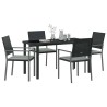 Ensemble de salle à manger pour jardin 5 pcs Noir et Gris Clair 563606563606