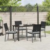 Ensemble de salle à manger pour jardin 5 pcs Noir et Gris Clair 563606563606