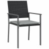 Ensemble de salle à manger pour jardin 5 pcs Noir et Gris Clair 563606563606