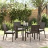Ensemble de salle à manger pour jardin 5 pcs Marron et Noir 563607563607