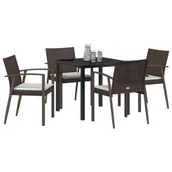 Ensemble de salle à manger pour jardin 5 pcs Marron et Noir 563607563607