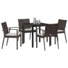 Ensemble de salle à manger pour jardin 5 pcs Marron et Noir 563607563607