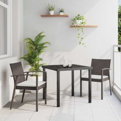 Ensemble de salle à manger pour jardin 3 pcs Marron et Noir 563608563608