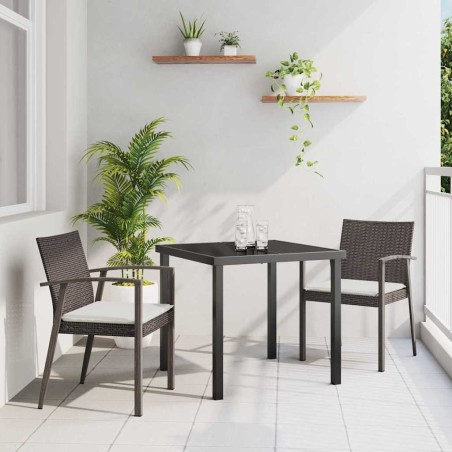 Ensemble de salle à manger pour jardin 3 pcs Marron et Noir 563608563608
