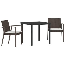 Ensemble de salle à manger pour jardin 3 pcs Marron et Noir 563608563608