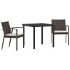 Ensemble de salle à manger pour jardin 3 pcs Marron et Noir 563608563608