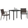 Ensemble de salle à manger pour jardin 3 pcs Marron et Noir 563608563608
