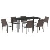 Ensemble de salle à manger pour jardin 7 pcs Marron et Noir 563609563609