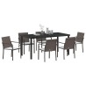 Ensemble de salle à manger pour jardin 7 pcs Marron et Noir 563609563609