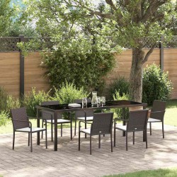 Ensemble de salle à manger pour jardin 7 pcs Marron et Noir 563610563610