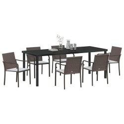 Ensemble de salle à manger pour jardin 7 pcs Marron et Noir 563610563610