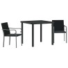 Ensemble de salle à manger pour jardin 3 pcs Noir et gris 563611563611