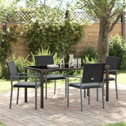 Ensemble de salle à manger pour jardin 5 pcs Noir et Gris Clair 563612563612