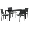 Ensemble de salle à manger pour jardin 5 pcs Noir et Gris Clair 563612563612