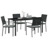 Ensemble de salle à manger pour jardin 5 pcs Noir et Gris Clair 563612563612