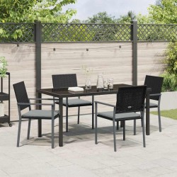 Ensemble de salle à manger pour jardin 5 pcs Noir et Gris Clair 563612563612