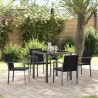 Ensemble de salle à manger pour jardin 5 pcs Noir et gris 563613563613