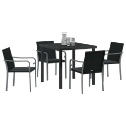 Ensemble de salle à manger pour jardin 5 pcs Noir et gris 563613563613