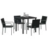 Ensemble de salle à manger pour jardin 5 pcs Noir et gris 563613563613