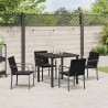 Ensemble de salle à manger pour jardin 5 pcs Noir et gris 563613563613