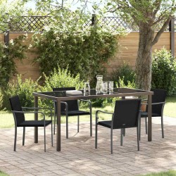 Ensemble de salle à manger pour jardin 5 pcs Noir et gris 563614563614
