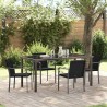 Ensemble de salle à manger pour jardin 5 pcs Noir et gris 563614563614