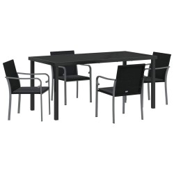 Ensemble de salle à manger pour jardin 5 pcs Noir et gris 563614563614