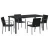 Ensemble de salle à manger pour jardin 5 pcs Noir et gris 563614563614