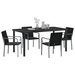 Ensemble de salle à manger pour jardin 5 pcs Noir et gris 563614563614