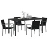 Ensemble de salle à manger pour jardin 5 pcs Noir et gris 563614563614