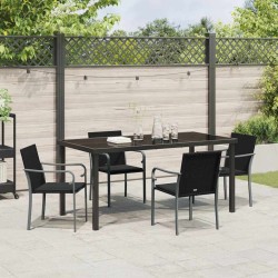Ensemble de salle à manger pour jardin 5 pcs Noir et gris 563614563614