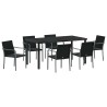 Ensemble de salle à manger pour jardin 7 pcs Noir et gris 563615563615